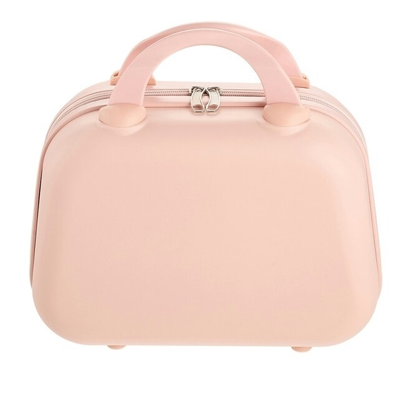 unbranded Handbags - NWOT Living & Home Pink Portable HardShell Handheld Cosmetic Travel Trolley Case